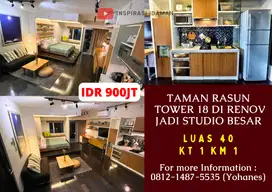 Taman Rasuna tower 18 1BR di renov jd Studio Besar