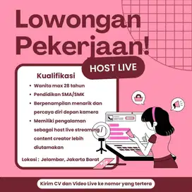 LOKER - FREELANCE HOST LIVE JELAMBAR