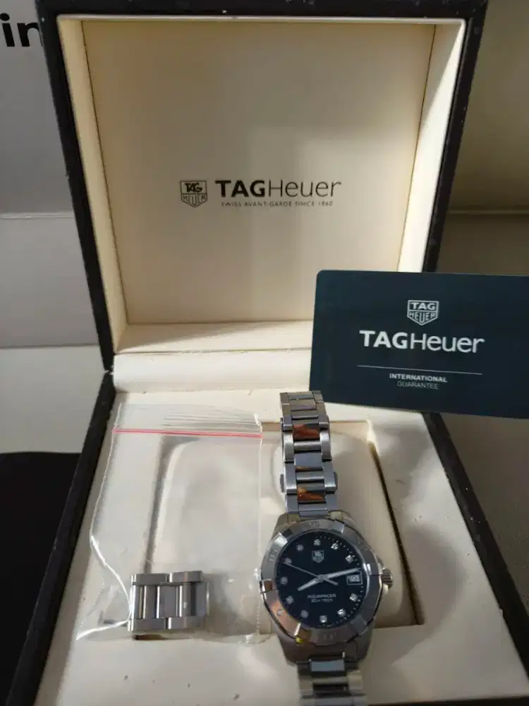 Jam tangan cew, Tag Heuer aquarecer Black diamond 32mm.