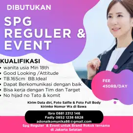 Butuh SPG Reguler dan Event