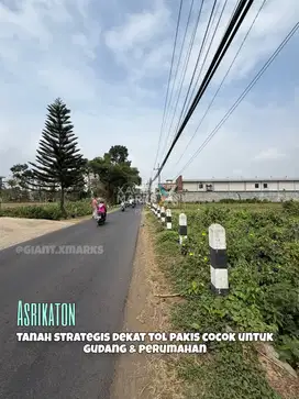 Tanah strategis dekat exit tol pakis harga murah cocok untuk gudang
