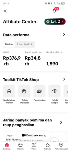 Jasa bikin akun affiliate Tiktok keranjang kuning