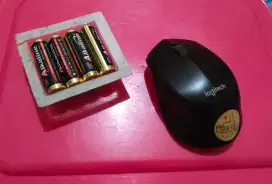 Mouse Bluetooth Merk LOGITECH Ori Lengkap Baterai 7pcs Mantap Terbaru