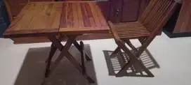 Meja Dan Kursi Jati Lipat Kayu Jati