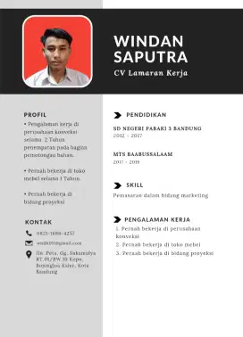 Jika ada lowongan pekerjaan boleh chat saya