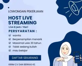 Lowongan kerja Hostlive tiktok & Shoppe