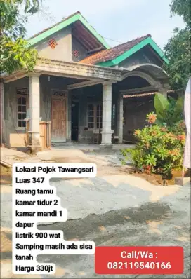 Rumah Dan Tanah Di Kateguhan ,Pojok ,Tawangsari