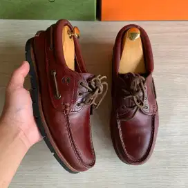Timberland 2 eye leather kulit pria boat work sepatu 41