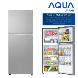 AQUA Kulkas 2 Pintu METAL DOORS 205 Ltr AQR-DTM265CBPLS H-DEO FRESH