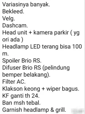 BRIO E 2022 FV Ist MURAH