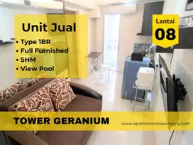 Jual 1BR Furnished SHM apartment Bassura City hadap kolam