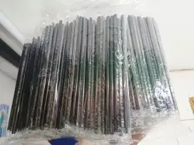 Sedotan Plastik 100 pcs Higienis Ukuran Standard 6mm warna Hitam