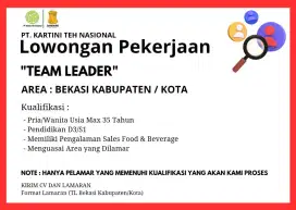 Lowongan sales motoris , team leader, dan spg