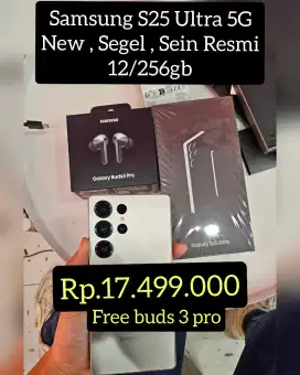 Rp.17,499
free Galaxy Buds 3 Pro ‼️
Samsung S25 ULTRA 5G
BARU , SEGEL
