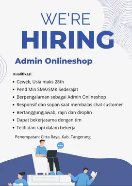 DIBUTUHKAN SEGERA ADMIN ONLINESHOP!!!