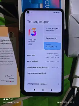 Redmi note 9 ram 4gb/64gb mulus pullset tanpa minus 850000 nego