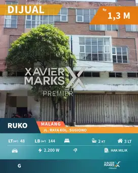 Dijual Ruko 3 Lantai Poros Jalan Kolonel Sugiono Malang