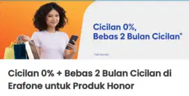 Promo gadget Honor cicilan 0% 12X gratis s/d 2x