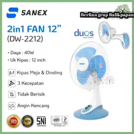 COD SANEX KIPAS ANGIN PLASTIK 2IN1 MEJA DAN DINDING 12 INCI DW-2212 -