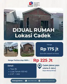 Rumah Murah Tipe 36 di Cadek, Lokasi Strategis Dekat Jalan Utama