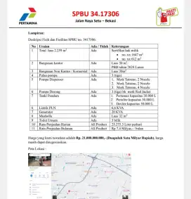 Jual SPBU di situ Bekasi