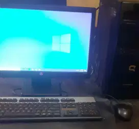 1 paket cpu core i5 650 + LED 19 in hp tinggal pakai aja