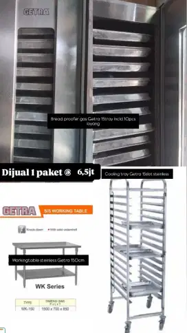 Proofer , cooling rak dan meja steinless...