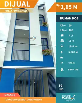 Dijual Kos Murah Full Furnished Santorini Vibes Tunggulwulung Malang