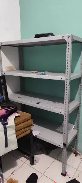 Rak Besi 4 Tingkat Abu-Abu