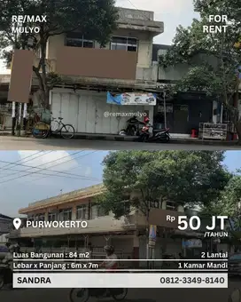 Disewakan Ruko 2 Lantai di Pusat Kota Purwokerto