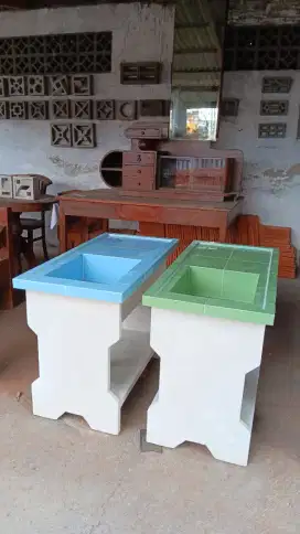 Bak cuci piring keramik cor semen portabel