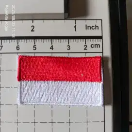 Emblem patch bordir bendera merah putih 6 x 3