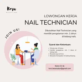 Lowongan kerja salon kuku / terapis kuku / nail art/nailist pengalaman
