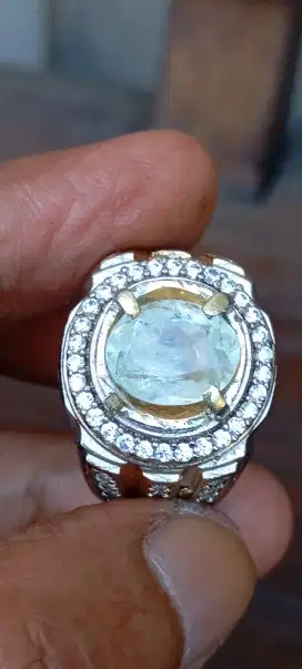 Natural White Sapphire 4 ct Silver Ring