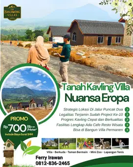 Tanah Kavling SHM Nuansa Eropa Jalur Wisata Puncak 2 Sukamakmur Bogor