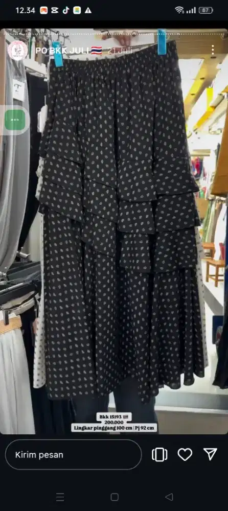 Rok import bkk warna hitam