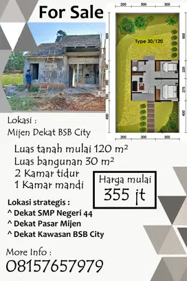 Dijual Cepat Rumah Strategis di Mijen Dekat BSB City