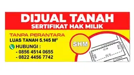 DIJUAL CEPAT TANAH STRATEGIS PINGGIR JALAN SERTIFIKAT HAK MILIK