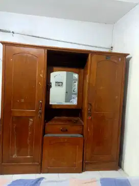 lemari jati bekas murah pol