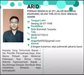 Saya sedang mencari pekerjaan dan siap untuk bekerja