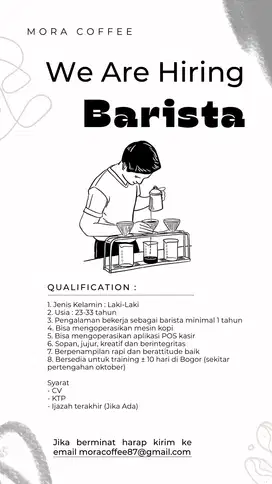 LOWONGAN KERJA BARISTA