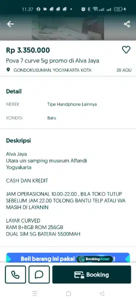 Tecno pova 5G curve layar lengkung lebihdr camon 40 pro resmi