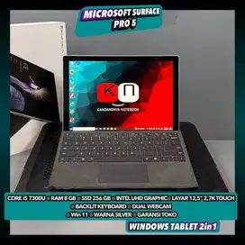 Microsoft Surface Pro 5 Core i5 Gen7 Ram 8/256GB Layar 2,7k Touch