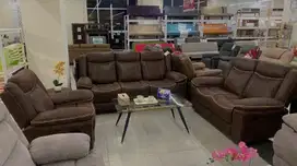 Sofa set recliner cokelat