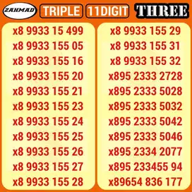 THREE-C) NOCAN Three Triple kartu perdana nomor cantik tri 888 999
