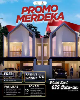 Dijual Villa 2 Lantai Batu Harga Promo Free Private Pool & Furniture