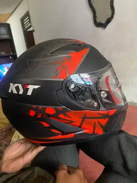 HELM KYT FALCON FR SPIKE GUNMENTAL DOFT READ FLUO ( CLEAR ) L