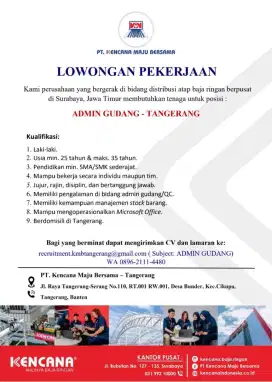 Admin staff gudang