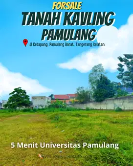 Jual Tanah Kavling Pamulang, SHM, 11 Menit Ke Tol Pamulang