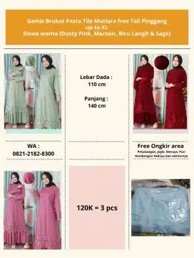 Baju GAMIS masih baru, stock live